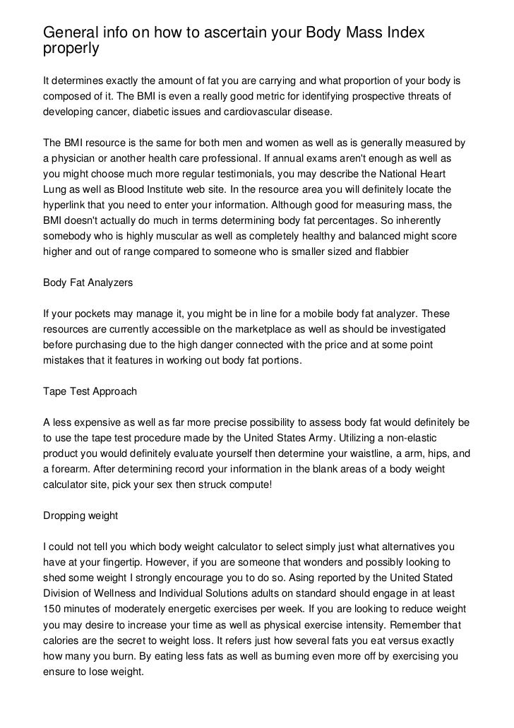 Body fat index test